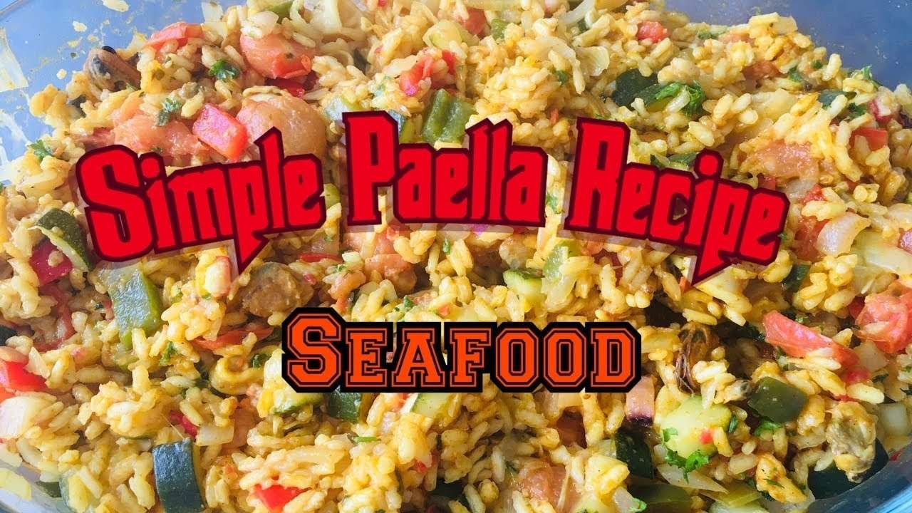 SEAFOODS PAELLA RECIPE || QUICK AND EASY PAELLA