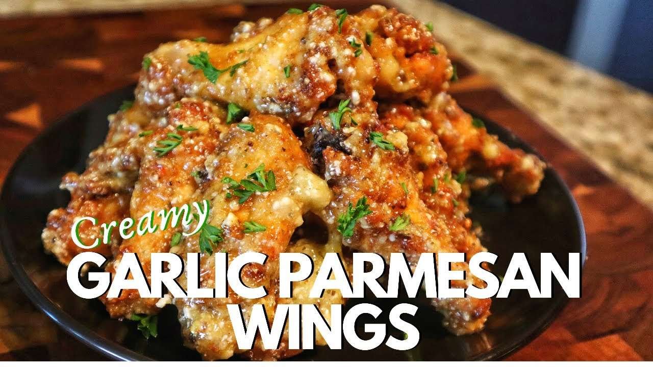Creamy Garlic Parmesan Chicken Wings In The Oven | Easy Chicken Wings Recipe
