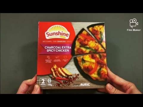 [SOMETHING ASIA] #4 PIZZA SUNSHINE Charcoal Extra Spicy Chicken Pizza SINGAPORE (NO TALKING/ASMR)