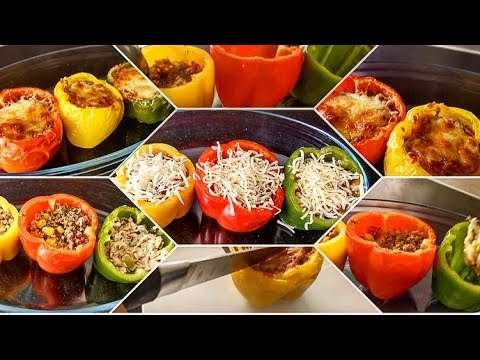 Cheese stuffed Paprika Recipe | Cheese stuffed Bell Peppers | Food Cosmos