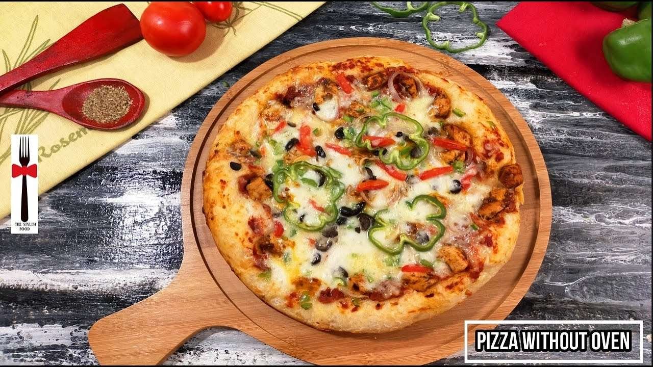 Chicken Tikka  Pizza recipe without  oven |The Stylist Food| Easy pizza Recipe|Bakes out| Episode 11