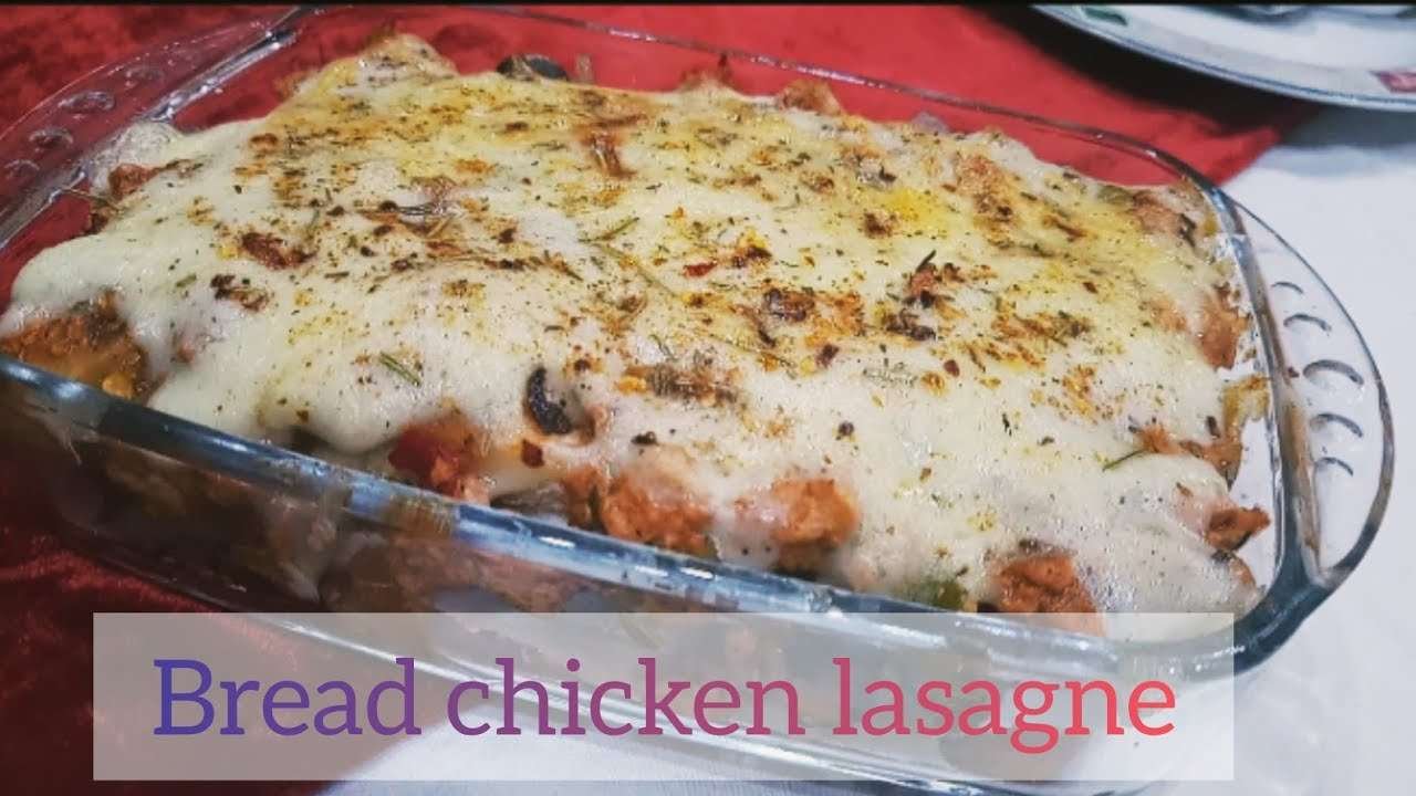 Bread Chicken Lasagne || quick and easy Lasagne recipe || Lasagne with bread recipe by khadijah.