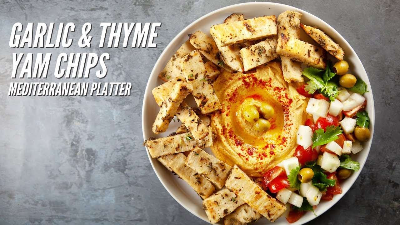 GARLIC AND THYME FRIES | A plant based vegan mediterranean platter