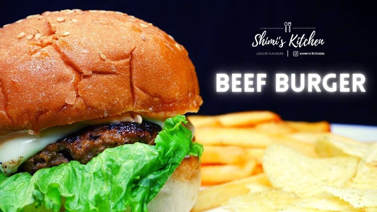 HOW TO MAKE BEEF BURGER AT HOME | BEEF BURGER RECIPE | EASY BEEF BURGERS AT HOME | JUICY BEEF BURGER