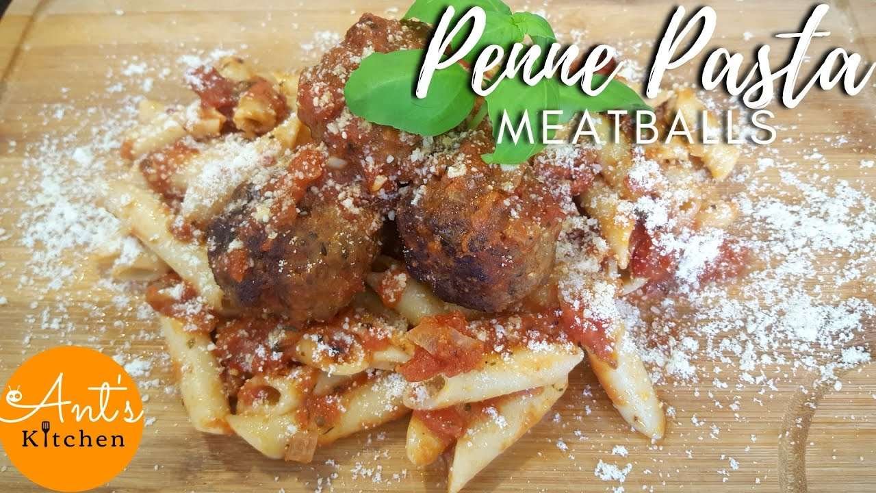 PENNE PASTA WITH MEATBALLS – How to Make the Most Juicy Meatballs Ever! | Ant's Kitchen