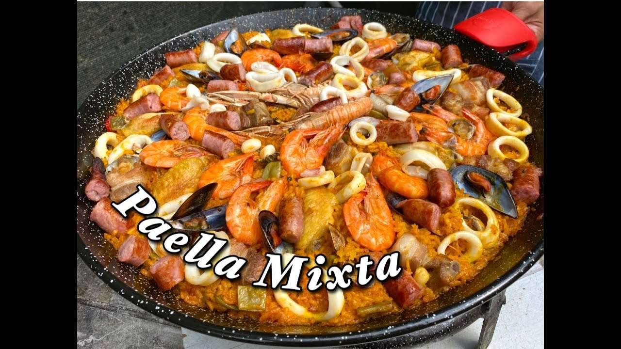 PAELLA MIXTA ( PAELLA WITH SEAFOODS AND MEAT ) I EASY HOMEMADE RECIPE