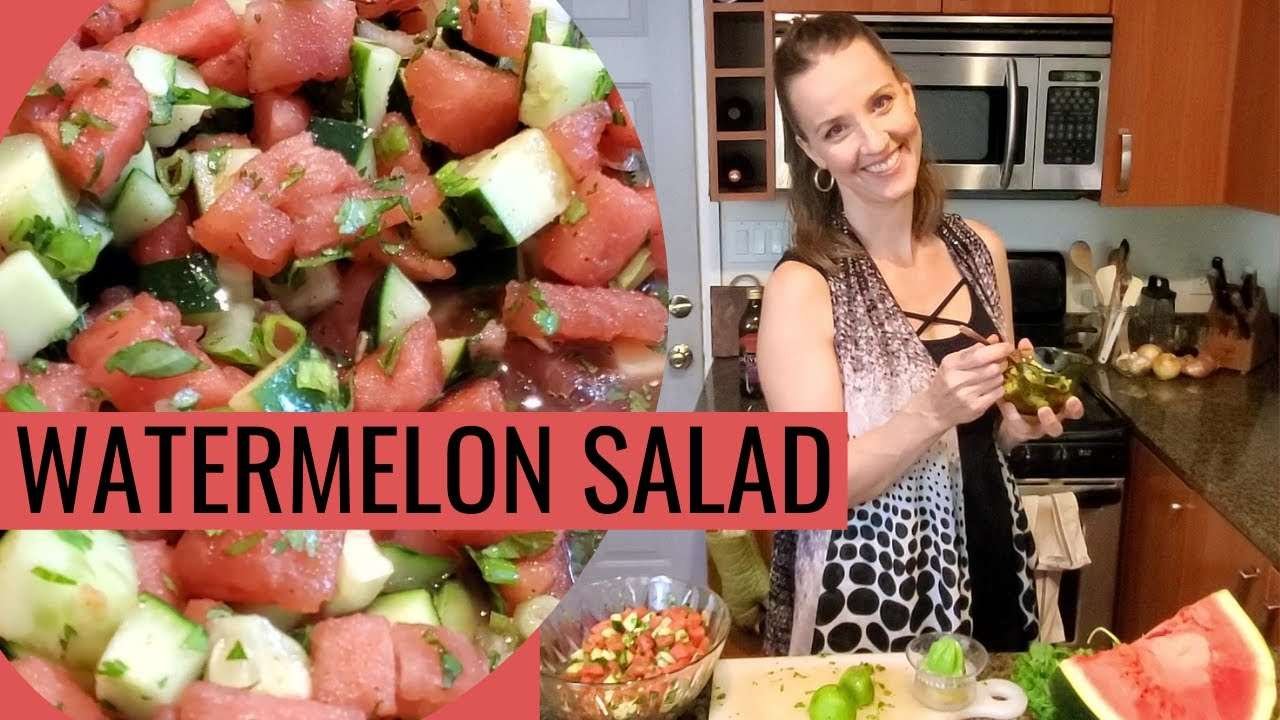 WHAT TO DO WITH WATERMELON. How to make watermelon salad with cucumber. A nutrition comedy.
