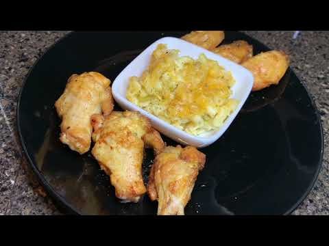 Air Fried Chicken Wings & Hatch Chile Mac & Cheese