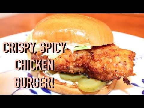 Amazing Crispy & Spicy Fried Buttermilk Chicken Sandwich w. Whole Chicken Breast – Recipe #130