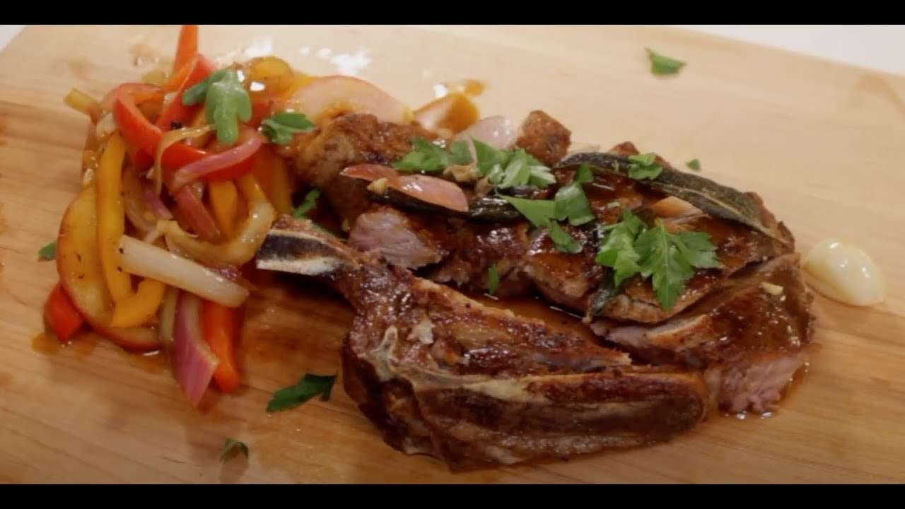 Brown Butter Pork Chops with Sweet and Sour Peppers | Adam & Eats