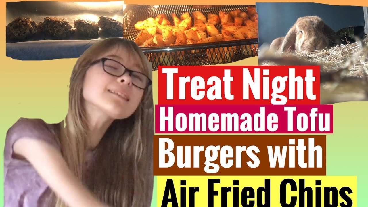 Treat Night Homemade Tofu Burgers With Air Fried Chips