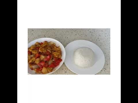 Delicious chicken with pineapple and paprika