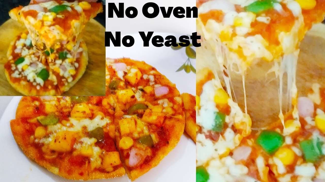 Easy Homemade Pizza Recipe|No Yeast,No Oven Homemade Pizza Dough & sauce |कढ़ाई में बनाये Pizza