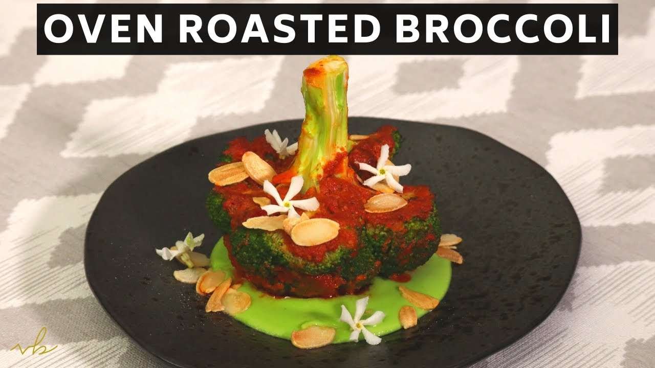 OVEN ROASTED BROCCOLI, BROCCOLI CREAM  A great vegan & lactose free option with wonderful flavours