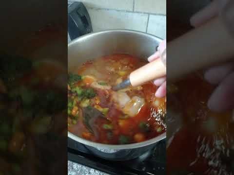 Hungarian chicken paprika soup