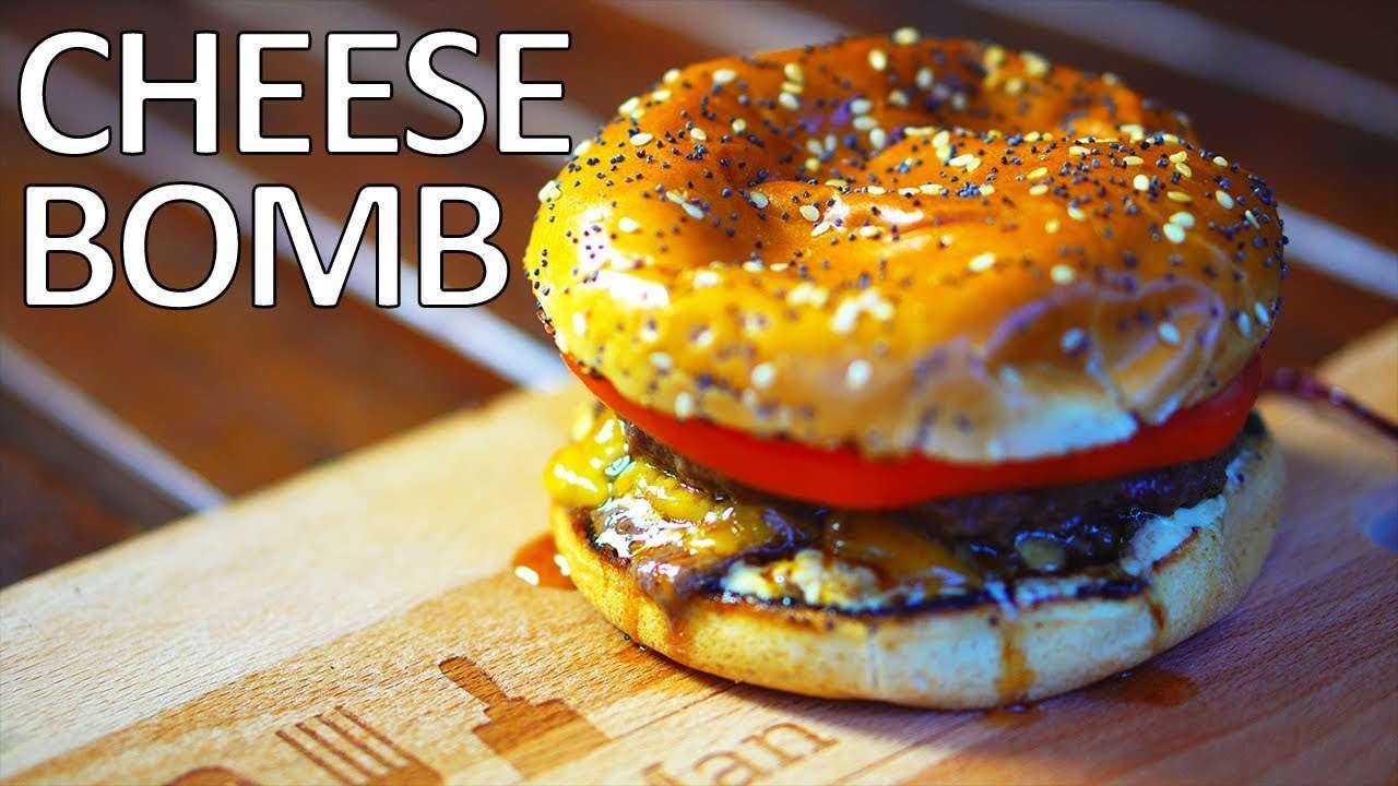 How to make cheese stuffed burger – Grilling juicy lucy in 4K ASMR