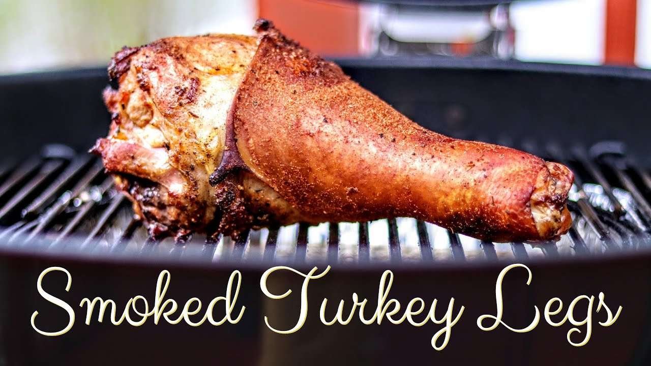 Disney Style Smoked Turkey Legs Recipe on the Weber Master Touch Premium 22" Kettle