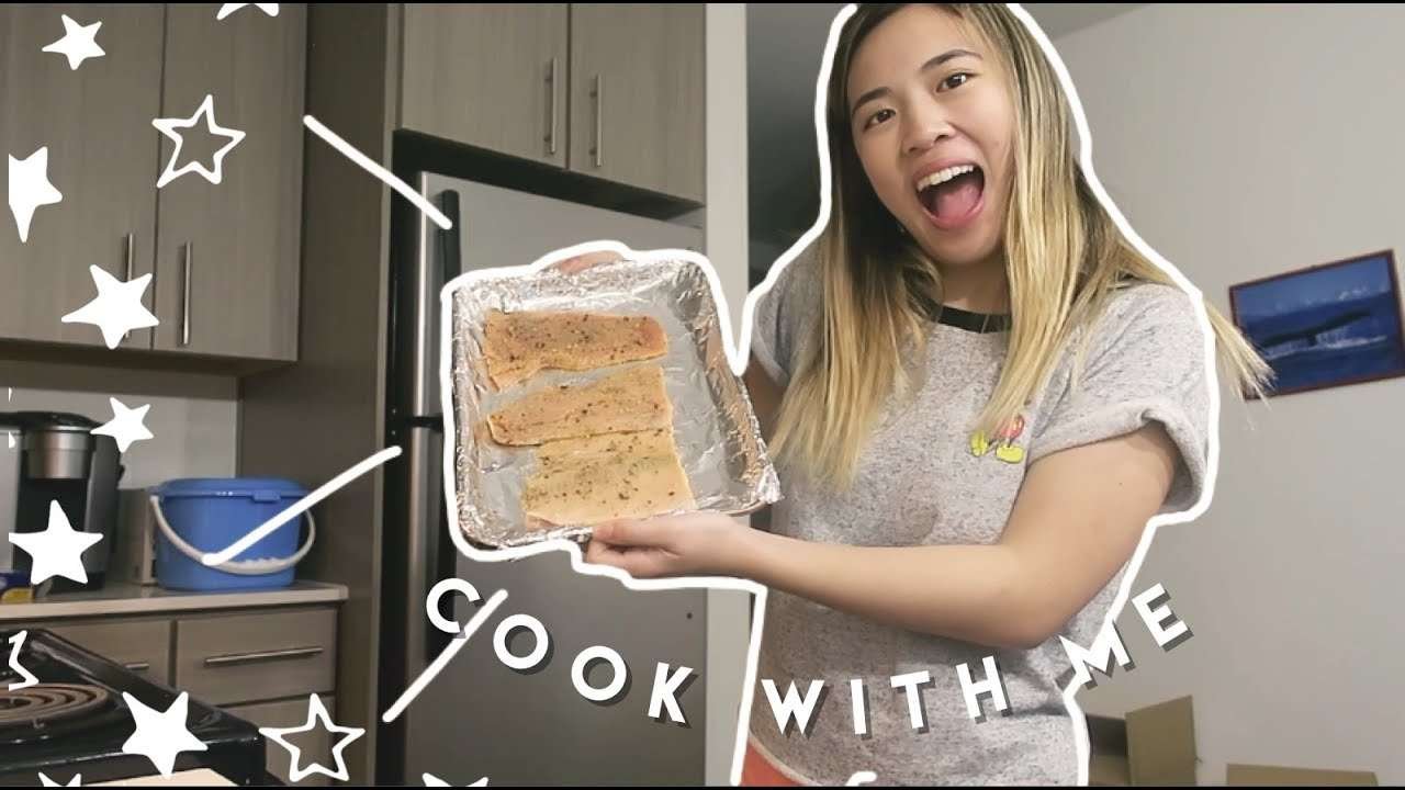 College Cook with Me!! Easy Salmon recipe