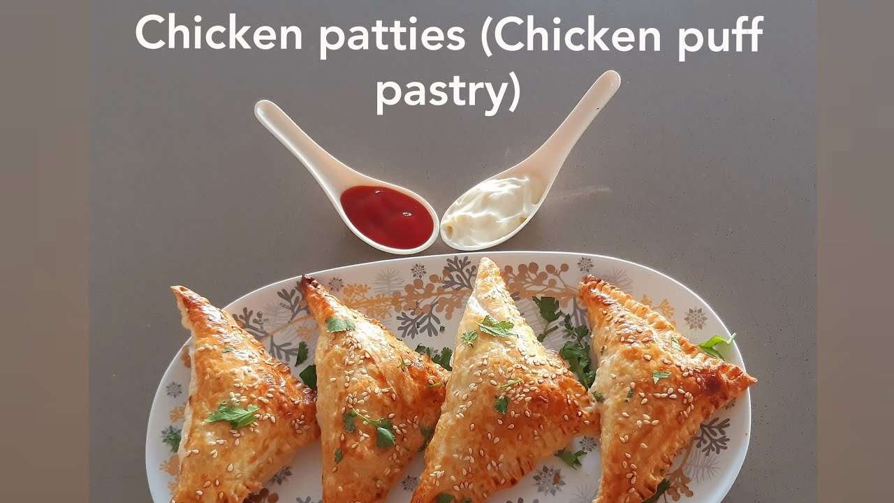 Chicken patties (chicken puff pastry)! Easy and quick recipe! No oil baking! Yummy snack!