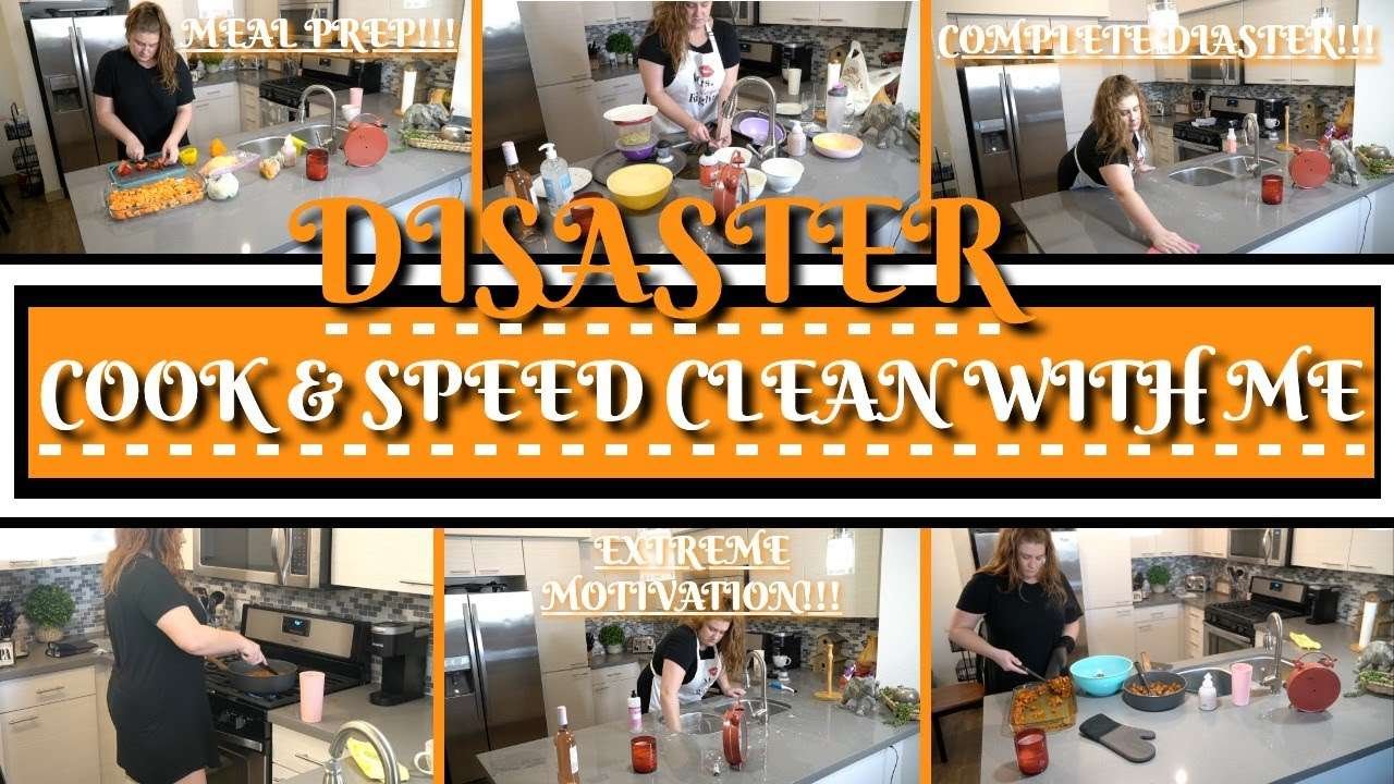 *NEW* COOK & SPEED CLEAN//SUPER SPEED CLEANING//DISASTROUS MESS//CLEANING MOTIVATION MUSIC CLEAN!!!
