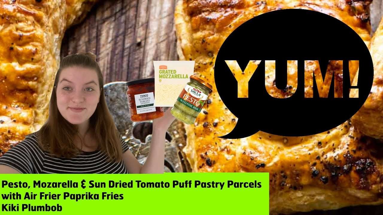 COOKING PESTO, MOZARELLA & SUN DRIED TOMATO PARCELS WITH AIR FRIED PAPRIKA FRIES | NOT A SIMS VIDEO