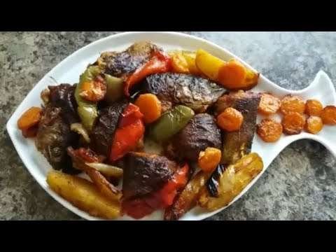 Easy veg and trout bake recipe