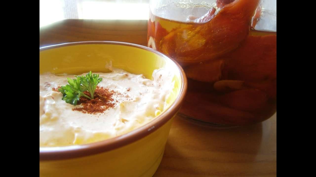 Smoked & Roasted Red Bell pepper/capsicum. pickled & dip recipe