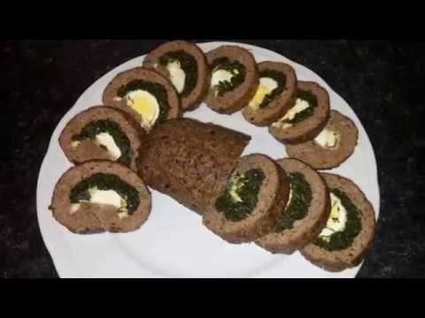 Italian Polpettone | Meatloaf Stuffed with Spinach and Eggs & Sauteed Mushrooms | Malika's Recipes