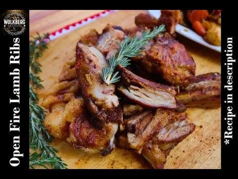 Fire Roasted Lamb Ribs Recipe | Roasted Vegetables | Primitive Cooking | Asado | BBQ Lamb Recipe |