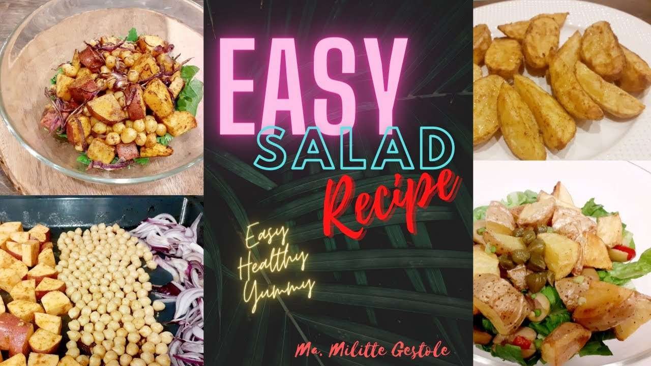 HOW TO MAKE SWEET POTATO SALAD WITH CHICKPEAS // POTATO SALAD WITH CAPERS // EASY BAKED POTATO