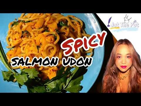 How to Cook Spicy Garlic Udon With Salmon in 20MIN by Jotthepot #udonrecipe  #udon #japanese #sweden
