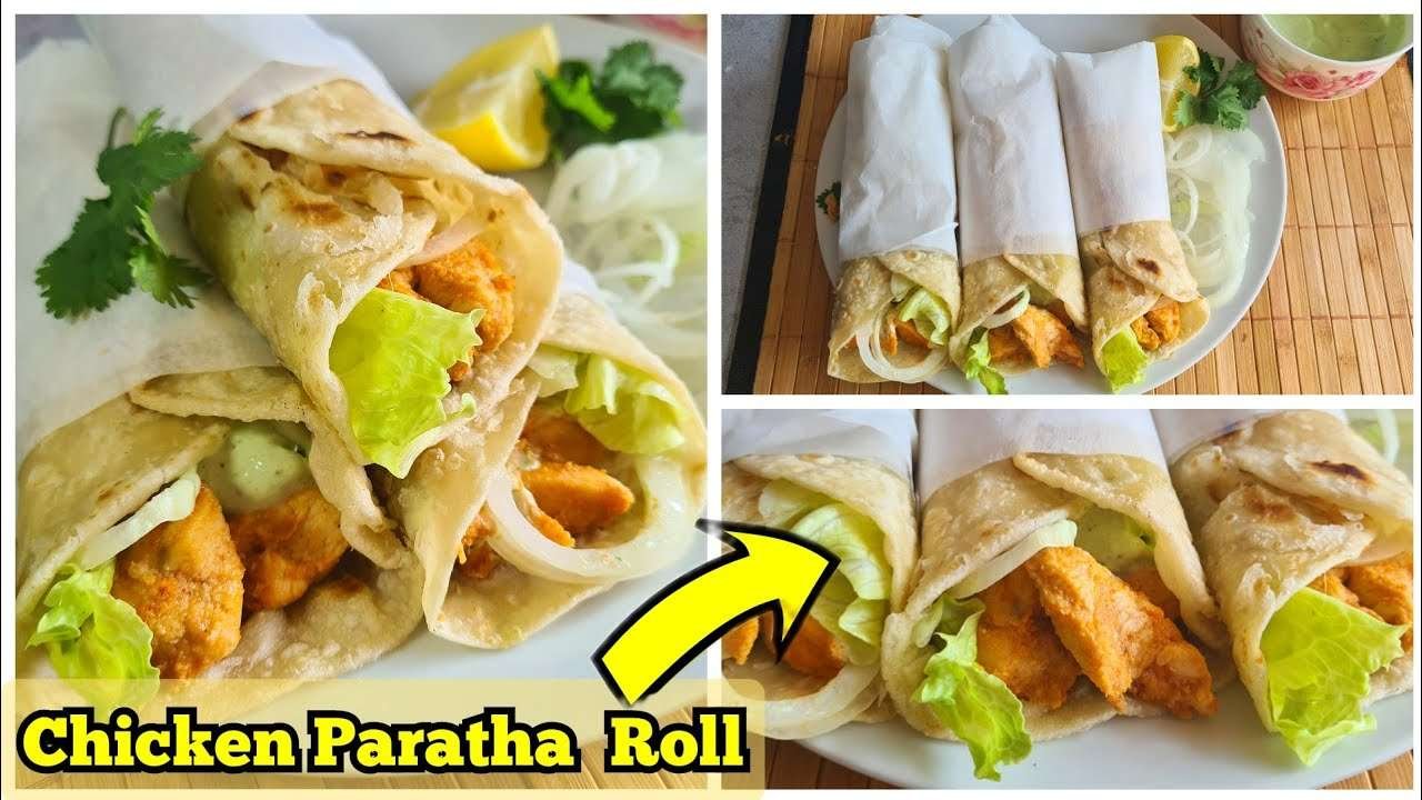 CHICKEN ROLL Recipe Step by Step |  EASY Paratha Roll Recipe