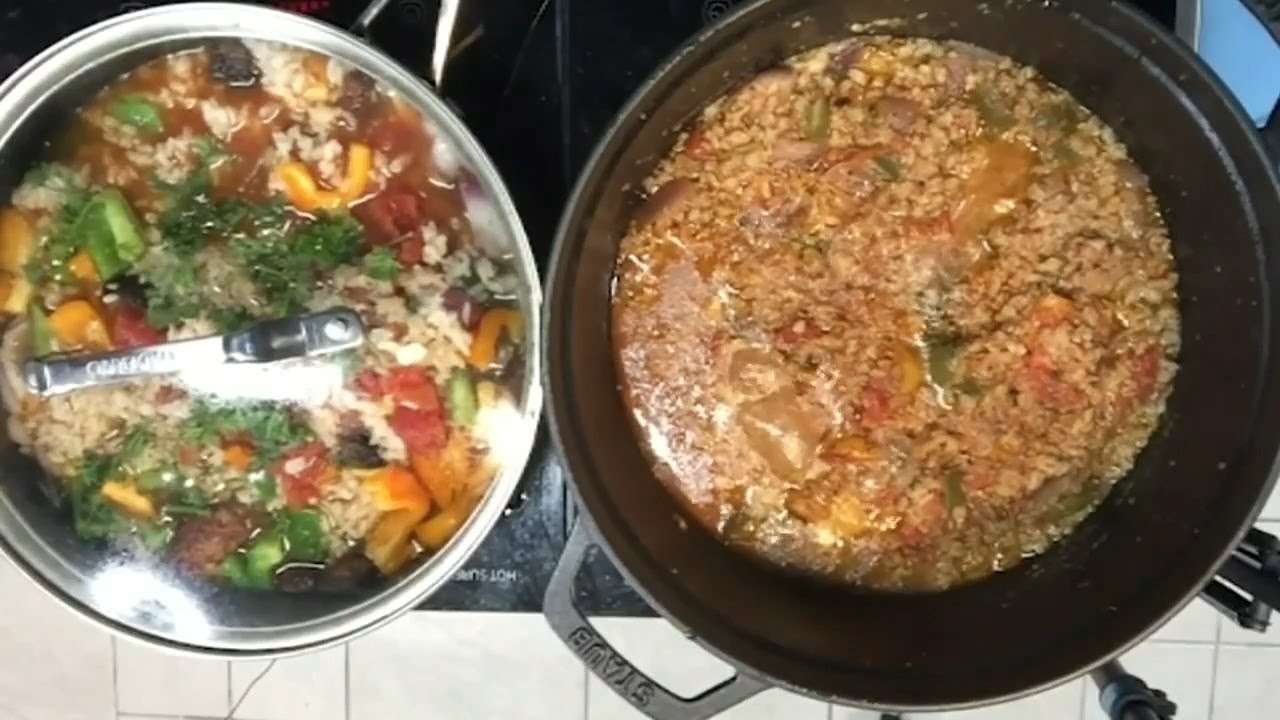 A New Orleans style plant-based sausage gumbo
