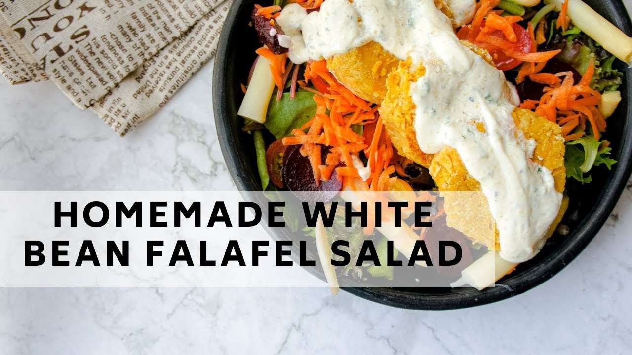 Homemade vegan white bean falafel salad | easy vegan recipes | tofucado