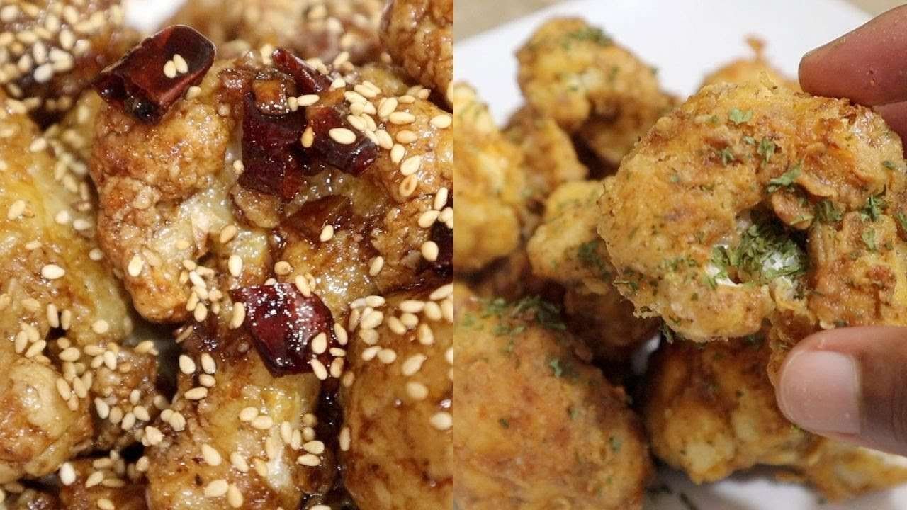 CAULIFLOWER WINGS Done Two Ways | Korean Fried & Southern Chicken Fried Recipe| ASMR