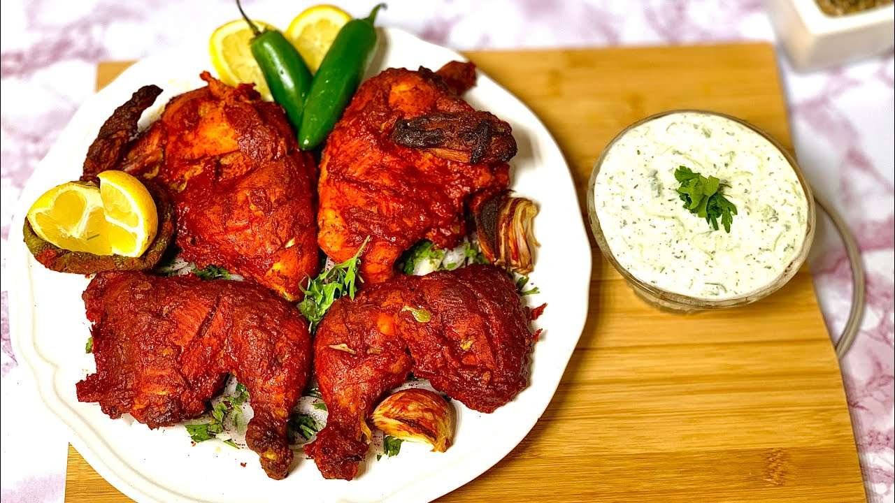تندوري الدجاج مع الرايتا وصفه ممتازه نفس المطاعم واحلي كمان  لعشاق الاكل الهندي