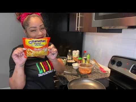 Chili Garlic shrimp Stir Fry with ramen noodles