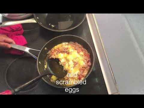 COOKING / LUTO  SIMPLE BREAKFAST – TUNA OMELLETTE – WITH FRIED RICE – FOR 2 – RECIPE – EASY