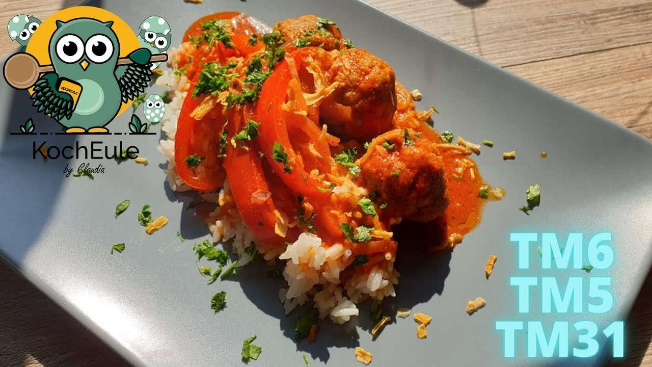 HelloFresh getestet | HelloFresh Thermomix | Hackbällchenpfanne mit Paprikagemüse, dazu Reis