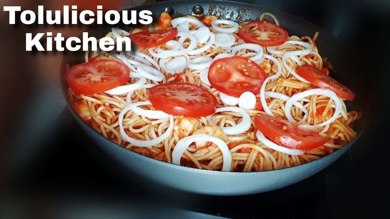 Jollof Spaghetti | Quick Lunch | Spagetti recipe