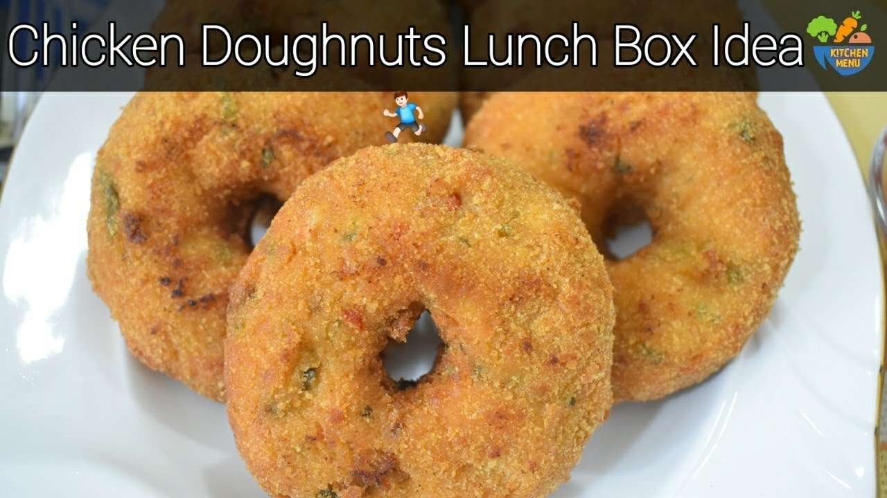 Chicken Doughnuts Recipe by Kitchen Menu/Lunch Box Idea for Kids/Easy Snacks for Kids Tiffin Box