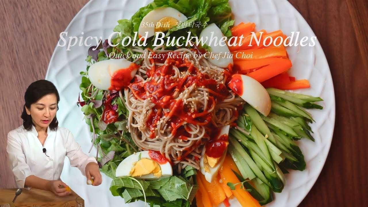 Sub-Eng,Esp l How to make Korean Cold Buckwheat Noodles l Quick & Easy Recipe by Chef Jia Choi