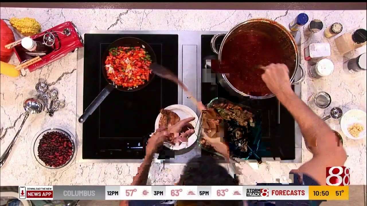 Making chili with leftover rib meat