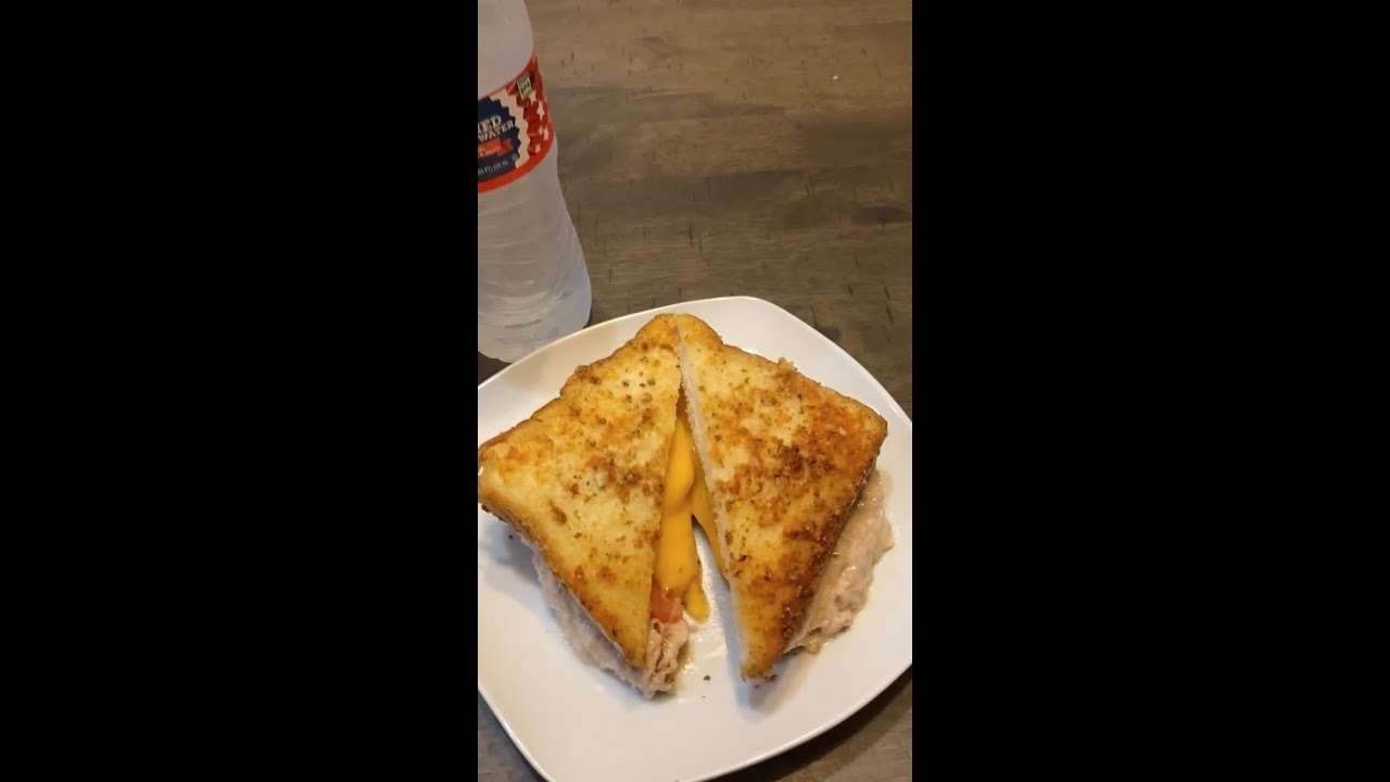 Tuna Melt on Garlic Bread