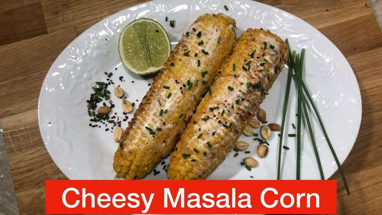 Street Food | Masala Cheesy Corn | Spicy Corn | Grilled corn  with paprika oil and lemon zest