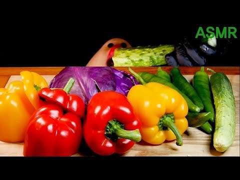 아삭아삭 파프리카 오이 양배추 고추 mukbang asmr kkeokkku crunchy paprika cucumber cabbage pepper