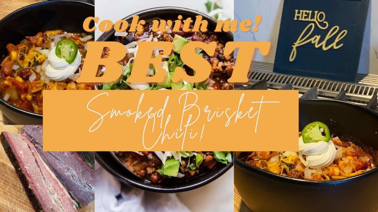 🔥 FALL COOK WITH ME – SMOKED BRISKET CHILI RECIPE! 🔥 BONUS VEGAN OPTION! BEST CHILI RECIPE EVER!!!