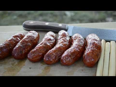 CHORIZO SAUSAGES COOKED ON THE FIRE