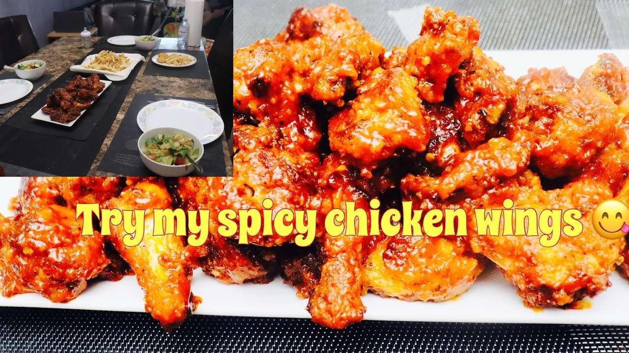 Preparing our dinner | how to make spicy chicken wings style buffalo |house salad