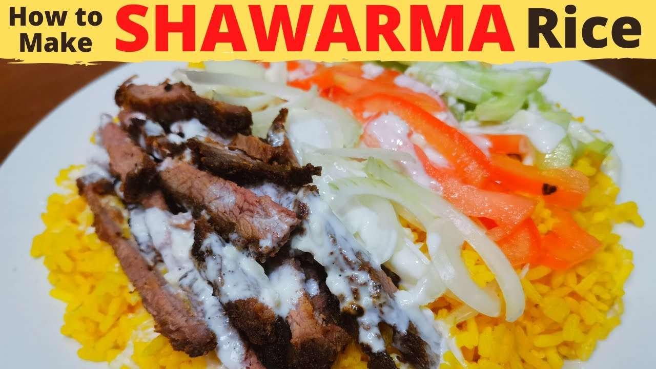 How to make the BEST SHAWARMA RICE | BEEF Shawarma Homemade  Recipe | Beef + Garlic Sauce + Rice